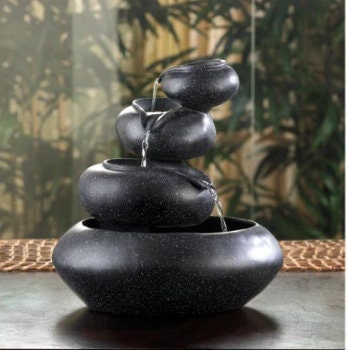 4-Tier Tabletop Water Fountain with Ultra Quiet Motor Pump | Portable Indoor Tabletop Waterfall Kit | Perfect for Zen Meditation, 10" Tall