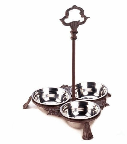 Cast Iron Pet Bowls with Handle | Sturdy and Stylish Stainless Steel Feeder Bowl | Great Gift for Animal Lovers