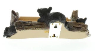 Adorable Black Bear Toilet Paper Holder Rustic Woodland Forest Themed Kitchen Bathroom Cabin Mancave Décor