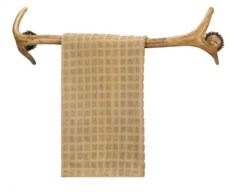 Rustic Antler Towel Rack |  Cabin-Themed Bathroom Towel Holder, Wall Mount Hanger