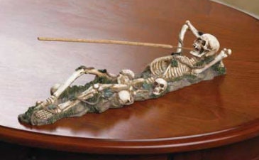 Cool Skeleton Incense Holder for Yoga Spa and Meditation Room | Fantasy Gothic Skull Incense holder Goth Gift Idea, Home Table Decoration