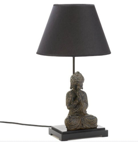 Meditating Buddha Table Lamp, Zen Buddha Figurine | Thai Buddha Lamp for Home, Bedroom, Bedside and Night Light Use, 24" High