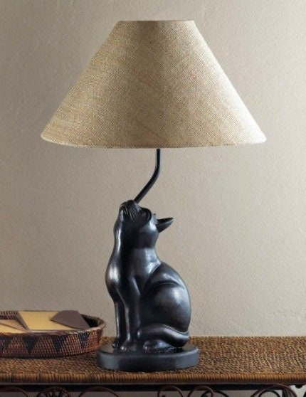 Rustic Night Light and Bedside Cat Lamp | Purr-fect Gift Idea for Feline and Animal Lovers