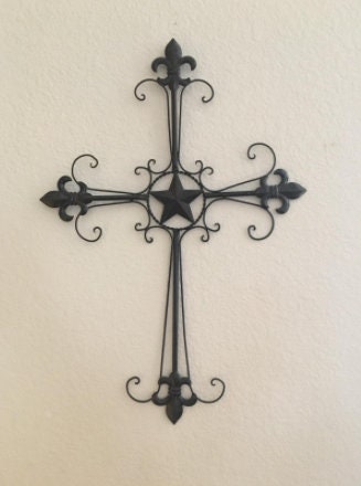 Western themed Crucifix, Hanging Wall Cross, Decorative Crosses Texas Cowboy Spiritual Art Christian Catholic Home Decor, 24.5" H