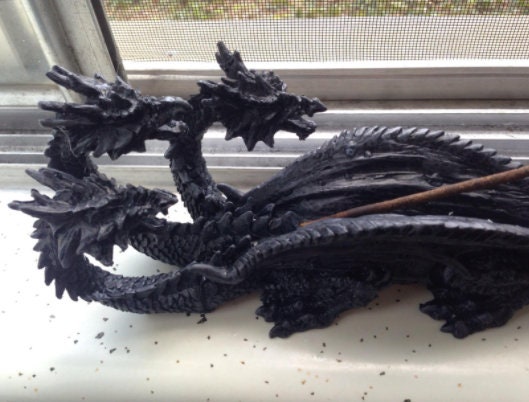 Dragon Incense Burner Stick Holder, Gothic Home Decor 11"