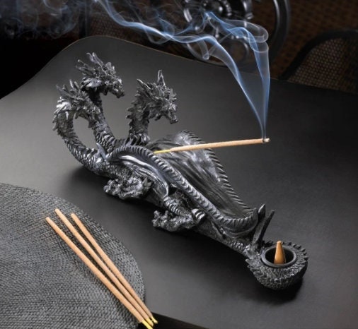 Dragon Incense Burner Stick Holder, Gothic Home Decor 11"
