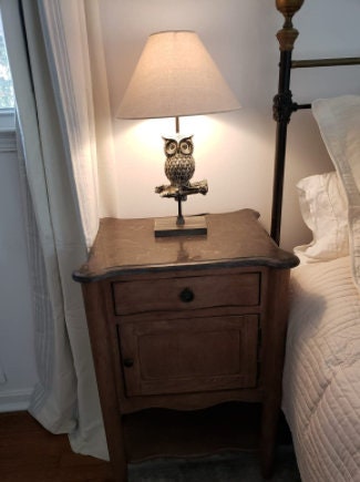 Night Owl Vintage Table Lamp | Animal Night Light for Kids Room Bedroom House Bedside | Rustic Nightstand Home Office Reading,  21.5" Tall