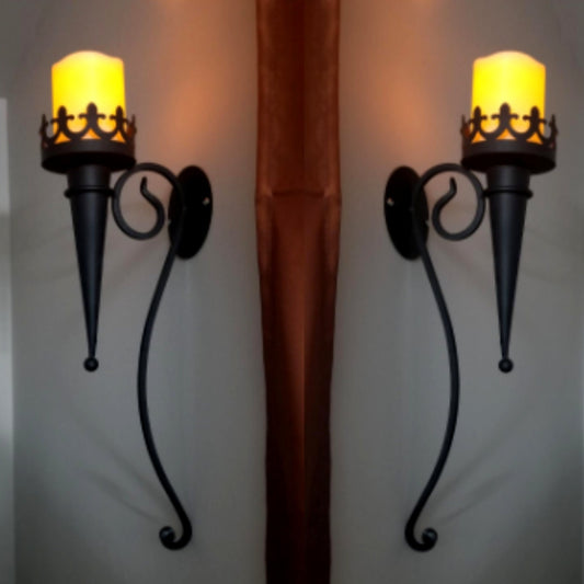 Gothic Candle Holder Sconce, Set of 2 Medieval Wall Lighting Living Room, Bedroom, Hallway, Outdoor Patio Night Light, Christmas Gift Ideas