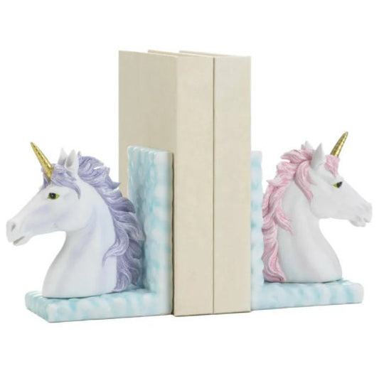 Unicorn Storybook Bookends - Pink & Purple, Set of 2, Nursery Princess Children Room, Bookshelf, Practical Christmas Gift - Daughters Girls