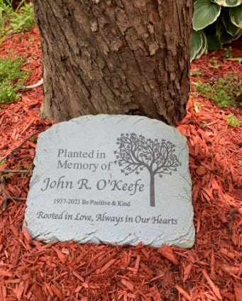 Personalized Memorial Garden Marker Sympathy Plaque Durable, Weather-Resistant Cast Resin - Customize with Your Loved Ones Name, 9.5" Wide