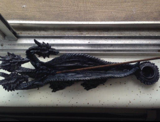 Dragon Incense Burner Stick Holder, Gothic Home Decor 11"