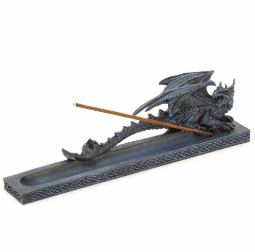 Dragon Incense Burner Stick Holder, Gothic Home Decor 11"