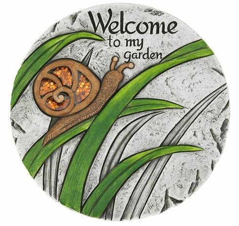 Welcome To My Garden Stepping Stone, Decorative Stone for Walkway | Lawn Art, Backyard Decor, Weatherproof, Gardening Gift