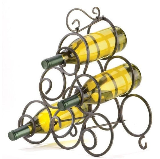 Vintage Scrollwork Tabletop Wine Rack, Freestanding Countertop Wine Bottle Storage, Perfect Wine Gifts and Accessories for Wine Lovers