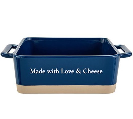 Personalized Stoneware Baking Dish Square Casserole, 2 Quart Deep Serving Lasagna Pan, Kitchen Cooking Bakeware Gift, 3.5″Hx8″ sq.