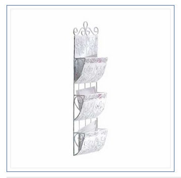 Wall Mount 3-Tier Shabby Chic Letter, Mail Holder, 2" Deep Pockets