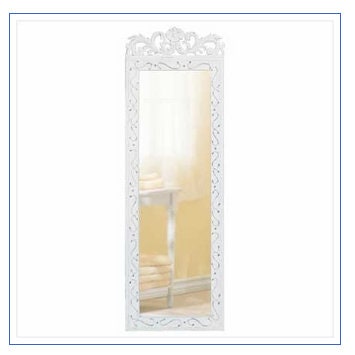 Elegant White-Frame Wall Mirror 30.5" Tall For Living Room, Bedroom Home Decor, Gift Ideas, For Her