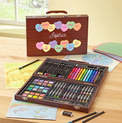 Carrying Case Valentine's Day Art Set, Choose your Front Design, For Kids Art Set, Coloring Art