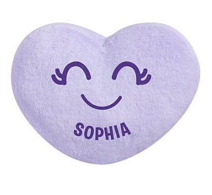 Personalized Heart-Shaped Plush Throw Pillow, Cushion Fluffy Throw Pillow