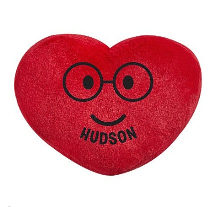 Personalized Heart-Shaped Plush Throw Pillow, Cushion Fluffy Throw Pillow