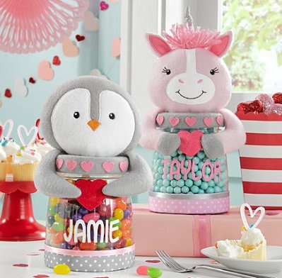 Candy Treat Sweeties Plush Candy Jars in Penguin And Unicorn Design, For Kids , Gifts Ideas