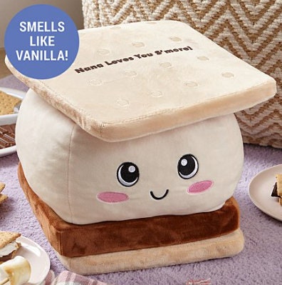 Personalize Cute Vanilla Scented Smore Plush Pillow, Gifts for Her, Vanilla Lovers, Gifts Ideas for Valentines