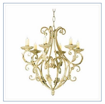 Classic Style Wrought Iron Chandelier With 6 Taper Candles, Traditional Family Gathering