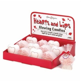 Romantic Tea Light Heart and Lips Candle, Design Perfect For Dinner Date Center table Decors, Valentine's Day, Anniversary, Pack of 12