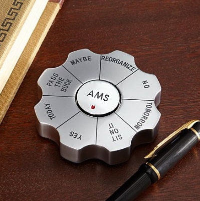 Creative Tabletop Decision Spinner With Customized Center Initials, Gifts For Him, Gift Ideas.