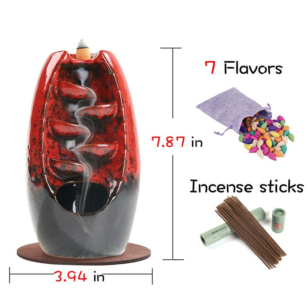 Waterfall incense burner, Backflow burner, Incense set