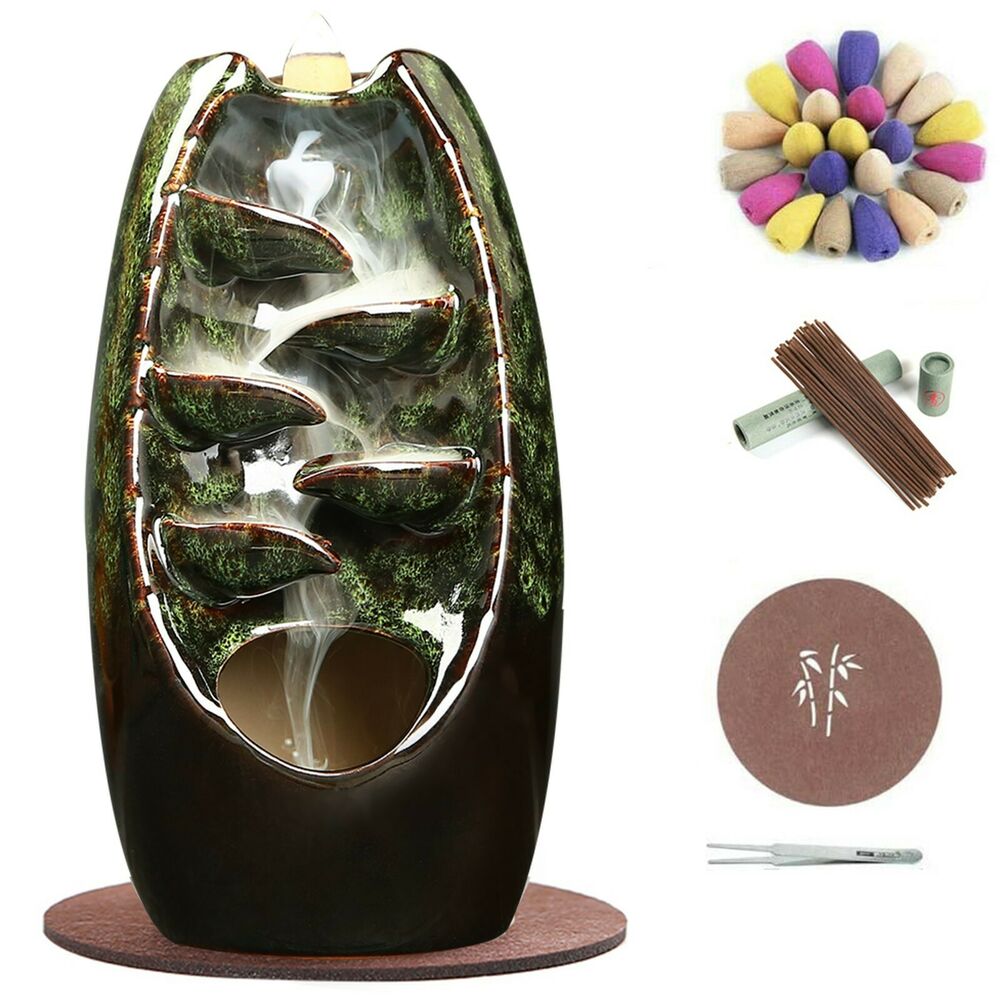 Waterfall incense burner, Backflow burner, Incense set