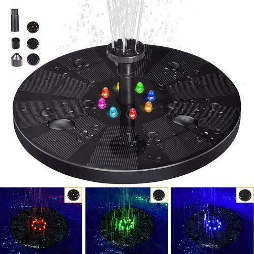 8LED Solar Powered Floating Bird Bath Water Fountain Outdoor Pond Pool Garden