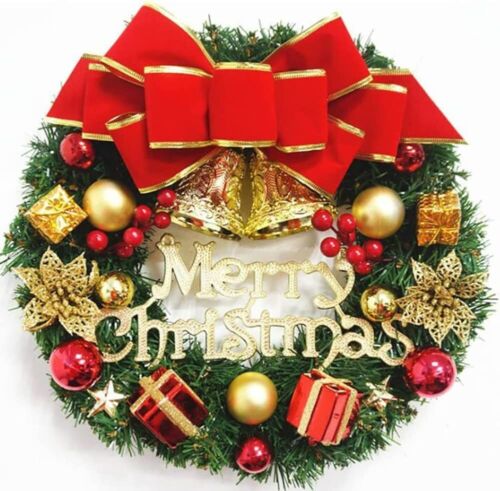 12 In Christmas Wreath Garland for Front Door Porch Wall Window Outside Ornament