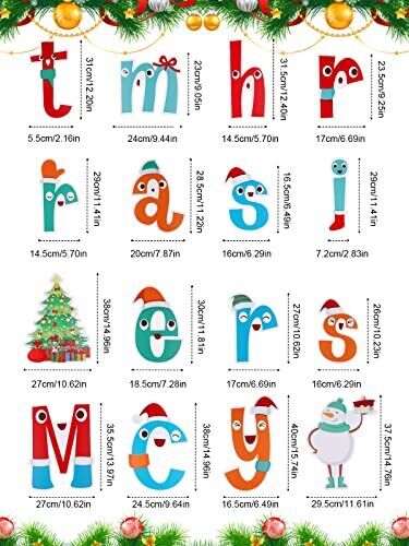 16 Pcs Merry Christmas Yard Signs, Outdoor Lawn Yard Signs with 32 Pcs