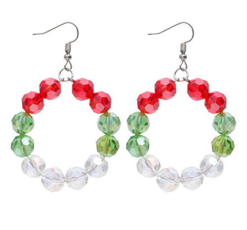 Crystal Beads Hook Party Christmas Holidays Earrings Fashion Jewelry