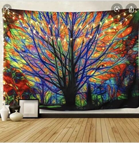 Colorful Tree Tapestry Wall Hanging 51x59