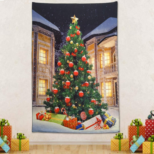 Christmas Tree Tapestry Wall Hanging Xmas Tree with Gifts Tapestry Christmas