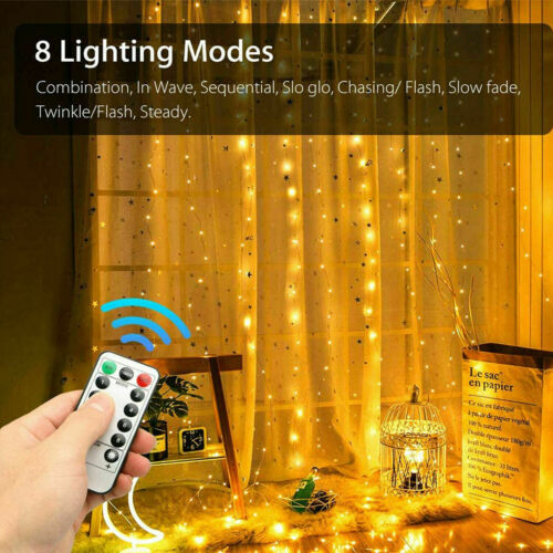 300 LED USB String Light Remote Control Home Party Wedding Curtain Fairy Lights