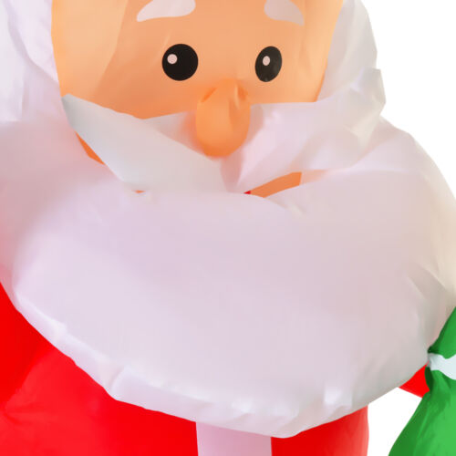 6' Inflatable Christmas Santa Claus Riding Bear, Blow-Up Outdoor Display w/ LEDs