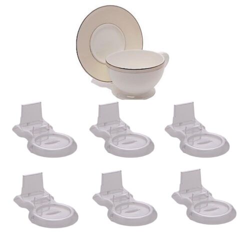 Tea Cup and Saucer Display Stand Holder Teacup Acrylic 6pcs