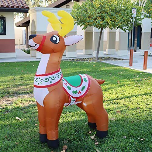 5.5 FT Height Christmas Inflatables Outdoor Reindeer Blow Up Yard Decor