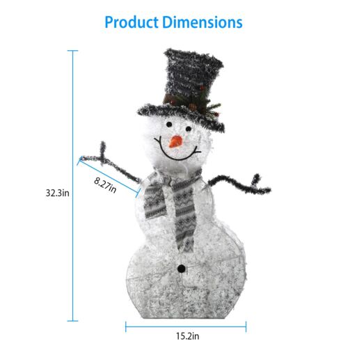 32" Snowman Outdoor Christmas Decorations with 31LED Lights