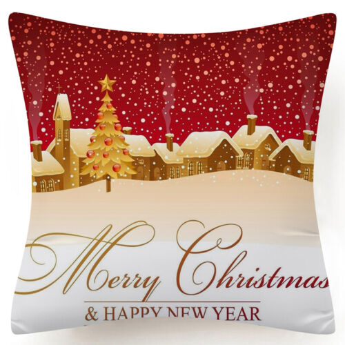 Throw PILLOW COVER Christmas Red White Xmas Double-Sided Cushion Case 18x18" USA