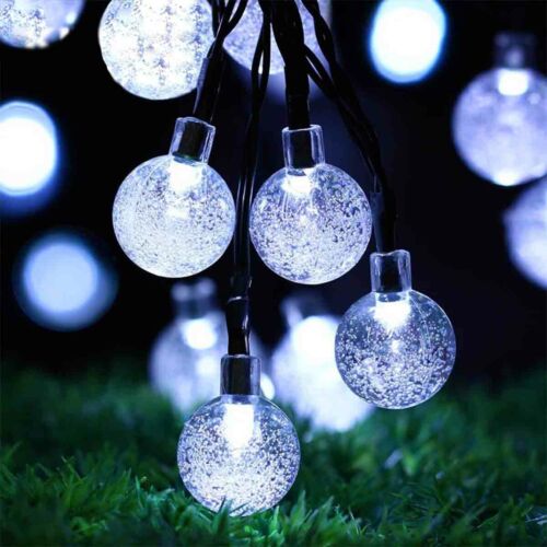 Solar 50 LED String Light Crystal Ball Garden Yard Decor Lamp Outdoor Waterproof