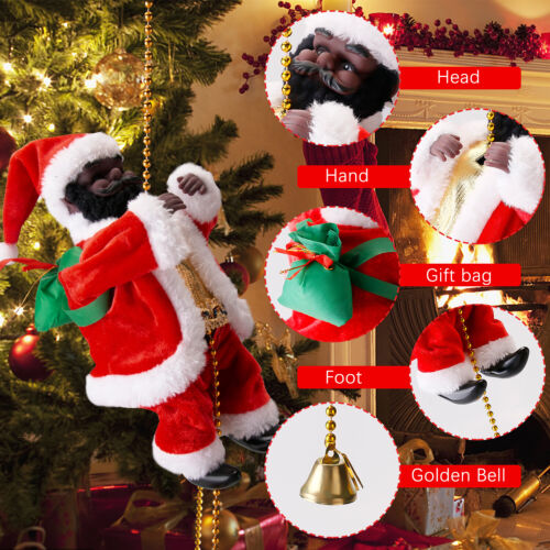 Animated Musical Santa Claus Electric Climbing Ladder Christmas Decor Kids Doll