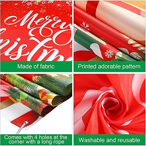 Christmas Backdrop Banner Santa Claus Reindeer Party Solid-color Pattern Red