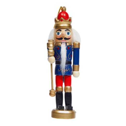 6 Pack Wood Nutcracker Ornaments for Christmas Tree in 6 Designs, 1 x 5 Inch