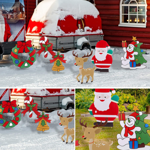 6 Pack Merry Christmas Yard Signs Outdoor Lawn Sign Decorations with Stakes