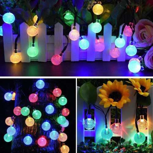 Solar Powered 30 LED String Light Garden Path Yard Decor Lamp Outdoor Waterproof