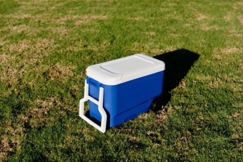 38 qt. Ice Chest Cooler with Wheels, Blue